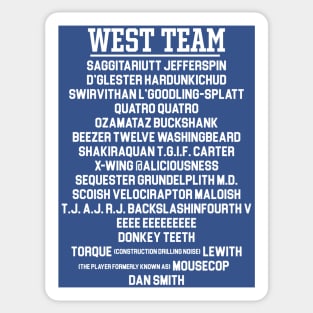 WEST TEAM --- East/West College Football Bowl Sticker